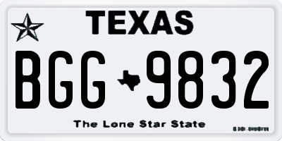 TX license plate BGG9832