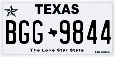 TX license plate BGG9844