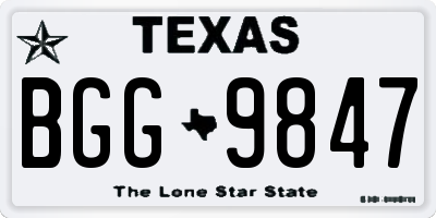 TX license plate BGG9847