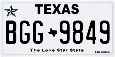 TX license plate BGG9849