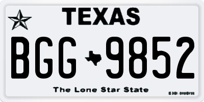 TX license plate BGG9852