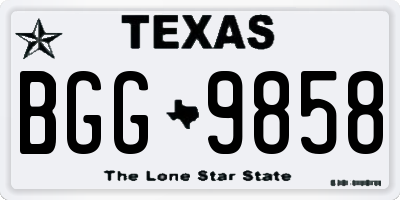 TX license plate BGG9858