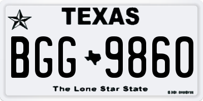 TX license plate BGG9860