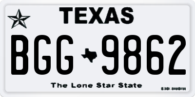 TX license plate BGG9862