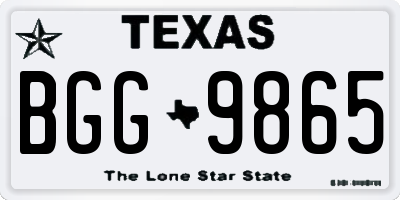 TX license plate BGG9865