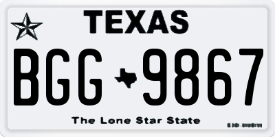 TX license plate BGG9867