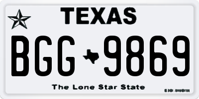TX license plate BGG9869