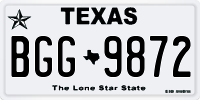 TX license plate BGG9872