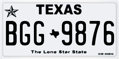 TX license plate BGG9876