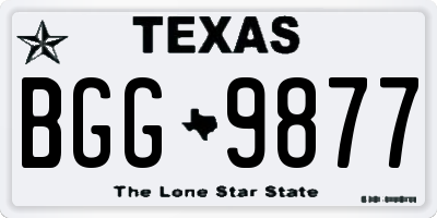 TX license plate BGG9877