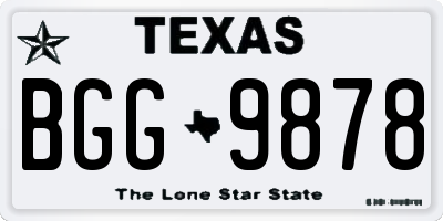 TX license plate BGG9878