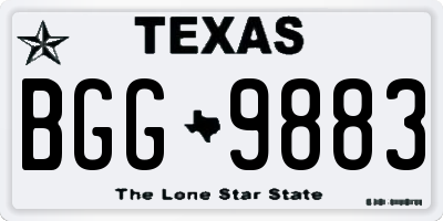TX license plate BGG9883