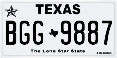 TX license plate BGG9887