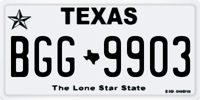 TX license plate BGG9903