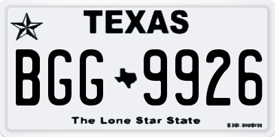 TX license plate BGG9926