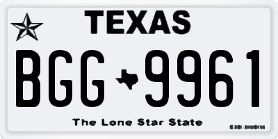 TX license plate BGG9961