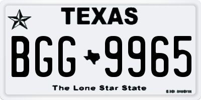 TX license plate BGG9965