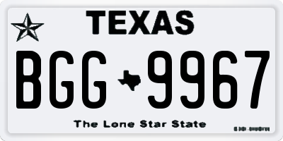 TX license plate BGG9967