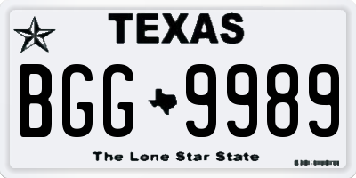 TX license plate BGG9989