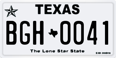 TX license plate BGH0041