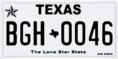 TX license plate BGH0046