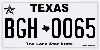 TX license plate BGH0065