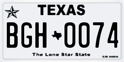 TX license plate BGH0074