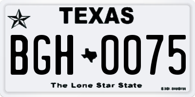 TX license plate BGH0075