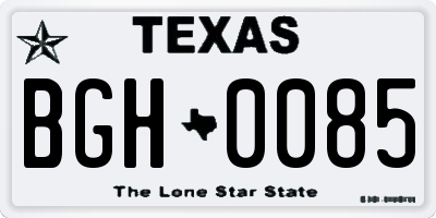 TX license plate BGH0085