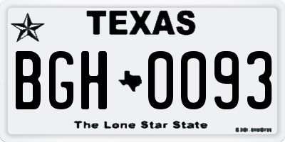 TX license plate BGH0093