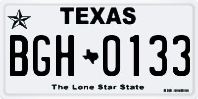 TX license plate BGH0133