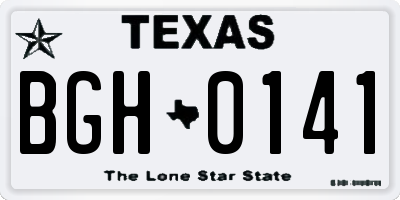 TX license plate BGH0141