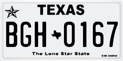 TX license plate BGH0167