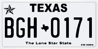 TX license plate BGH0171