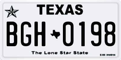 TX license plate BGH0198