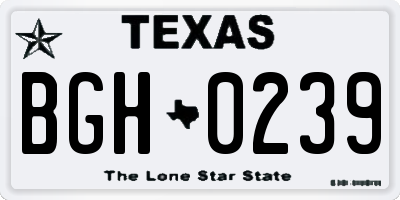TX license plate BGH0239