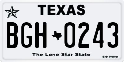 TX license plate BGH0243