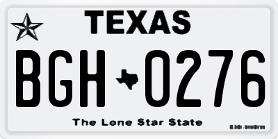 TX license plate BGH0276