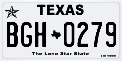 TX license plate BGH0279