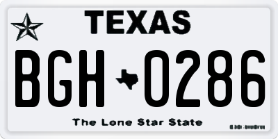 TX license plate BGH0286