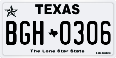 TX license plate BGH0306