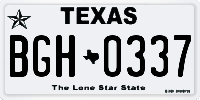 TX license plate BGH0337