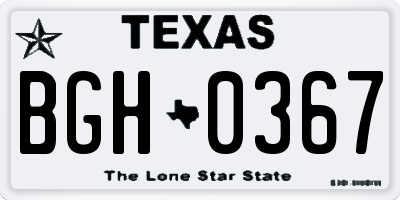 TX license plate BGH0367