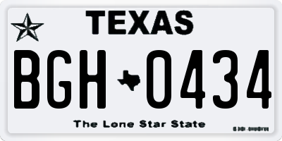 TX license plate BGH0434