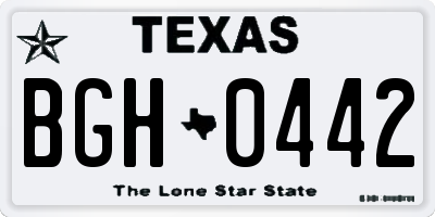 TX license plate BGH0442