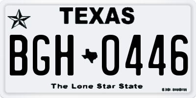 TX license plate BGH0446
