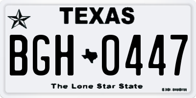 TX license plate BGH0447