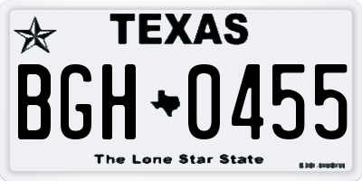 TX license plate BGH0455