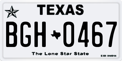 TX license plate BGH0467