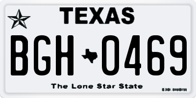 TX license plate BGH0469